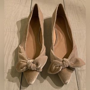 J.Jill Size 11 Simone Tan Velvet Bow Flats
